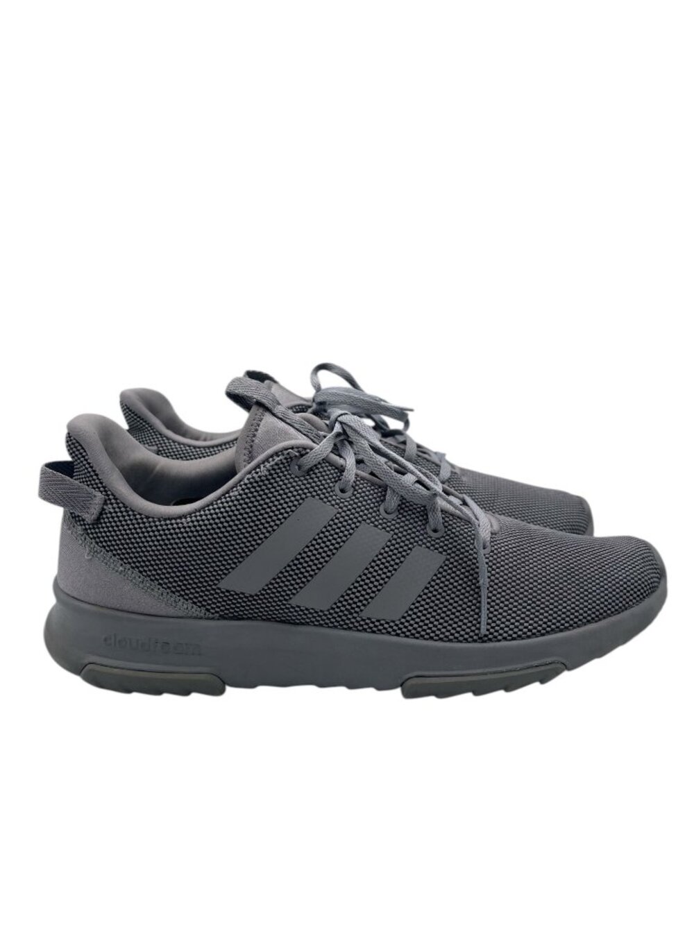 Adidas Cloud Foam Men's Size 10.5 SMA23M001 Grey Lace-Up Sneakers